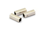 Silver Square Tube, 50 Antique Silver Plated Brass Tube Beads (12x4mm) Brs 1401 A0685 H0333