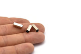 Silver Square Tube, 50 Antique Silver Plated Brass Tube Beads (12x4mm) Brs 1401 A0685 H0333
