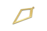 Brass Diamond Charm, 24 Raw Brass Rhombus Charms With 1 Loop, Earrings, Findings (28x14x0,80mm) D855