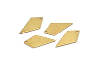 Brass Diamond Charm, 24 Raw Brass Rhombus Stamping Blanks With 1 Hole, Earrings, Findings (20x10x0.80mm) D854