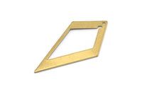 Brass Diamond Charm, 12 Raw Brass Rhombus Charms With 1 Hole, Earrings, Findings (40x20x1mm) D852