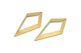 Brass Diamond Charm, 12 Raw Brass Rhombus Charms With 1 Hole, Earrings, Findings (40x20x1mm) D852