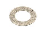 Silver Circle Charm, 4 Antique Silver Plated Brass Textured Circle Charms With 1 Hole, Earrings, Findings (35x0.60mm) D0823 H0755