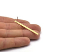 Brass Stick Earring, 8 Textured Raw Brass Stick Stud Earrings (50x3x0.80mm) M02526 A0119