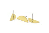 Semi Circle Earring, 10 Raw Brass Half Moon Stud Earrings (18x7x0.80mm) M02655 A0117