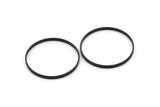 Black Circle Connectors - 25 Oxidized Brass Black Circle Connectors (30x0.8x2mm) D0314 S458