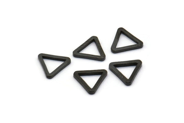 Black Triangle Charm, 100 Oxidized Brass Black Triangle Charms (7.5x0.8mm) S443