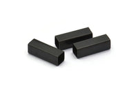 Black Square Tube, 50 Oxidized Brass Black Tube Beads (12x4mm) Brs 1401 A0685 S857