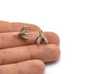 Dragon Claw Pendant, 5 Antique Silver Plated Brass Dragon Claw Charms, Necklace Pendants (14x10mm) N0419 H0068