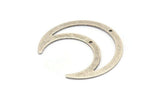 Silver Moon Charm, 4 Antique Silver Plated Brass Crescent Moon Charms With 2 Holes, Pendants (42x16x0.80mm) M439 H1380