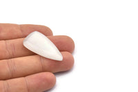 White Cat&#39;s Eye Stone, 2 White Cat&#39;s Eye Gemstones in Teardrop Shape (38x20x4mm) X071