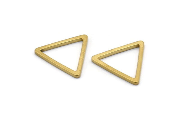 Pirinç Üçgen Charm, 50 Ham Pirinç Açık Üçgen Halka Charm (17x1,2 mm) D108