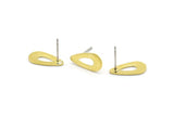 Brass Drop Earring, 12 Raw Brass Drop Stud Earrings (15x8x0.80mm) M01382 A2051