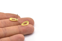 Brass Drop Earring, 12 Raw Brass Drop Stud Earrings (15x8x0.80mm) M01382 A2051