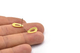 Brass Drop Earring, 12 Raw Brass Drop Stud Earrings (15x8x0.80mm) M01382 A2051