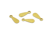 Brass Drop Charm, 100 Raw Brass Drop Charms With 1 Loop, Findings (12x4x0.50mm) B0348