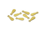 Brass Drop Charm, 100 Raw Brass Drop Charms With 1 Loop, Findings (12x4x0.50mm) B0348