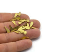 Brass Drop Charm, 100 Raw Brass Drop Charms With 1 Loop, Findings (12x4x0.50mm) B0348