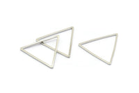 Silver Triangle Charm, 25 Silver Tone Triangle Ring Charms (24x1mm) BS 2401