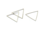 Silver Triangle Charm, 25 Silver Tone Triangle Ring Charms (24x1mm) BS 2401