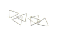 Silver Triangle Charm, 25 Silver Tone Triangle Ring Charms (24x1mm) BS 2401