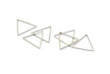 Silver Triangle Charm, 25 Silver Tone Triangle Ring Charms (24x1mm) BS 2401