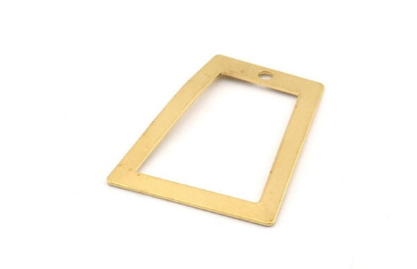 Brass Trapezoid Charm, 12 Raw Brass Trapezoid Charms With 1 Hole, Earrings, Findings (28x24x16x0.60mm) D1025