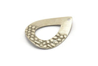 Silver Drop Charm, 6 Antique Silver Plated Brass Drop Charms With 1 Hole, Pendants, Findings (32x24.5x0.60mm) D1032 H1122