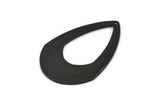 Black Drop Charm, 4 Oxidized Black Brass Drop Charms With 1 Hole, Earrings, Pendants, Findings (41x28x0.80mm) D1060 S1182