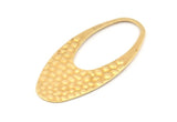Brass Oval Charm, 12 Raw Brass Oval Pendants, Earrings, Findings (49x24x0.80mm) D1181