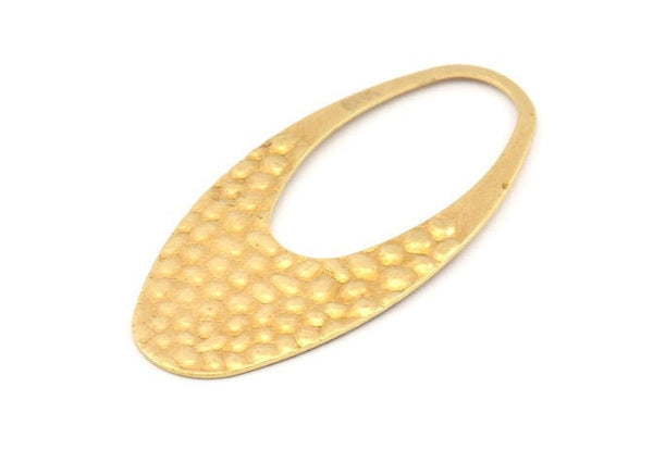 Brass Oval Charm, 12 Raw Brass Oval Pendants, Earrings, Findings (49x24x0.80mm) D1181
