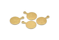 Brass Round Tag, 24 Raw Brass Round Stamping Blanks With 1 Loop, Earrings, Pendants, Findings (20x14x1mm) D0754
