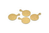 Brass Round Tag, 24 Raw Brass Round Stamping Blanks With 1 Loop, Earrings, Pendants, Findings (20x14x1mm) D0754