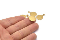 Brass Round Tag, 24 Raw Brass Round Stamping Blanks With 1 Loop, Earrings, Pendants, Findings (20x14x1mm) D0754
