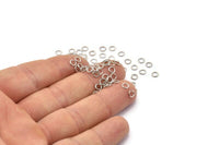 4 mm Jump Ring, 250 Silver Tone Round Jump Rings (4x0.6mm) BS 2172