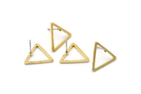 Brass Triangle Earring, 12 Raw Brass Triangle Stud Earrings (17mm) D0108 A1127