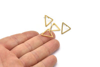 Brass Triangle Earring, 12 Raw Brass Triangle Stud Earrings (17mm) D0108 A1127
