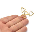 Brass Triangle Earring, 12 Raw Brass Triangle Stud Earrings (17mm) D0108 A1127