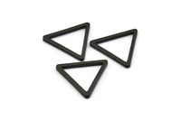 Black Triangle Charm - 12 Oxidized Brass Black Triangle Charms (27x2mm) D0014 S502
