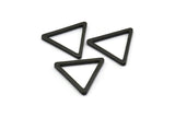 Black Triangle Charm - 12 Oxidized Brass Black Triangle Charms (27x2mm) D0014 S502