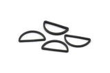 Black Half Moon - 50 Brass Black Oxidized Semi Circle Connectors (8x16x0.80mm) D0008 S509
