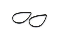 Black Drop Ring, 50 Oxidized Brass Black Drop Connectors (16x11x0.8mm) BS 1134 S550