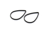 Black Drop Ring, 50 Oxidized Brass Black Drop Connectors (16x11x0.8mm) BS 1134 S550