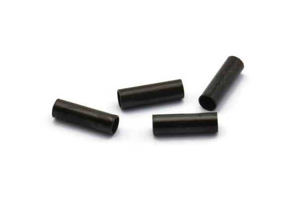 Black Round Tubes, 50 Oxidized Brass Tube Beads (3x10mm) Bs 1439 S598