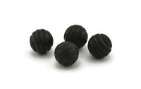 Black Ball Bead, 10 Oxidized Black Brass Spacer Beads, Findings (12mm) D1238 S1105