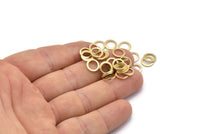 Brass Circle Connector, 50 Raw Brass Circle Rings, Findings (8x0.80mm) A2575