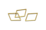 Brass Diamond Charm, 24 Raw Brass Diamond Ring Charms (27x20x1mm) A2588