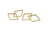Brass Diamond Charm, 24 Raw Brass Diamond Ring Charms (27x20x1mm) A2588
