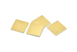 Brass Square Blank, 4 Raw Brass Square Blanks, Stamping Blanks (18x1mm) A2583