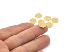 Brass Hexagon Blank, 12 Raw Brass Hexagon Blanks, Stamping Blanks (10x1mm) A2578